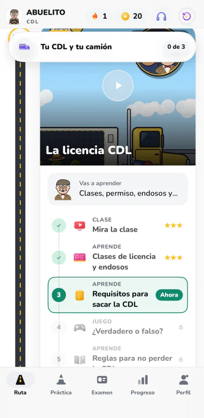 Abuelito CDL screen