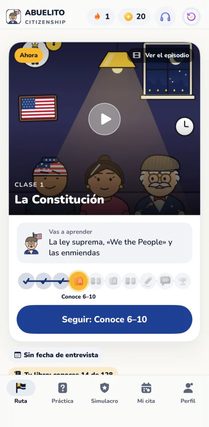 Abuelito · Citizenship screen