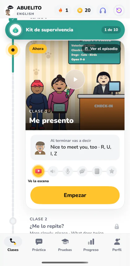 Abuelito English screen